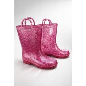 Zoogs Kids Pink Glitter Rain Boots Size 1